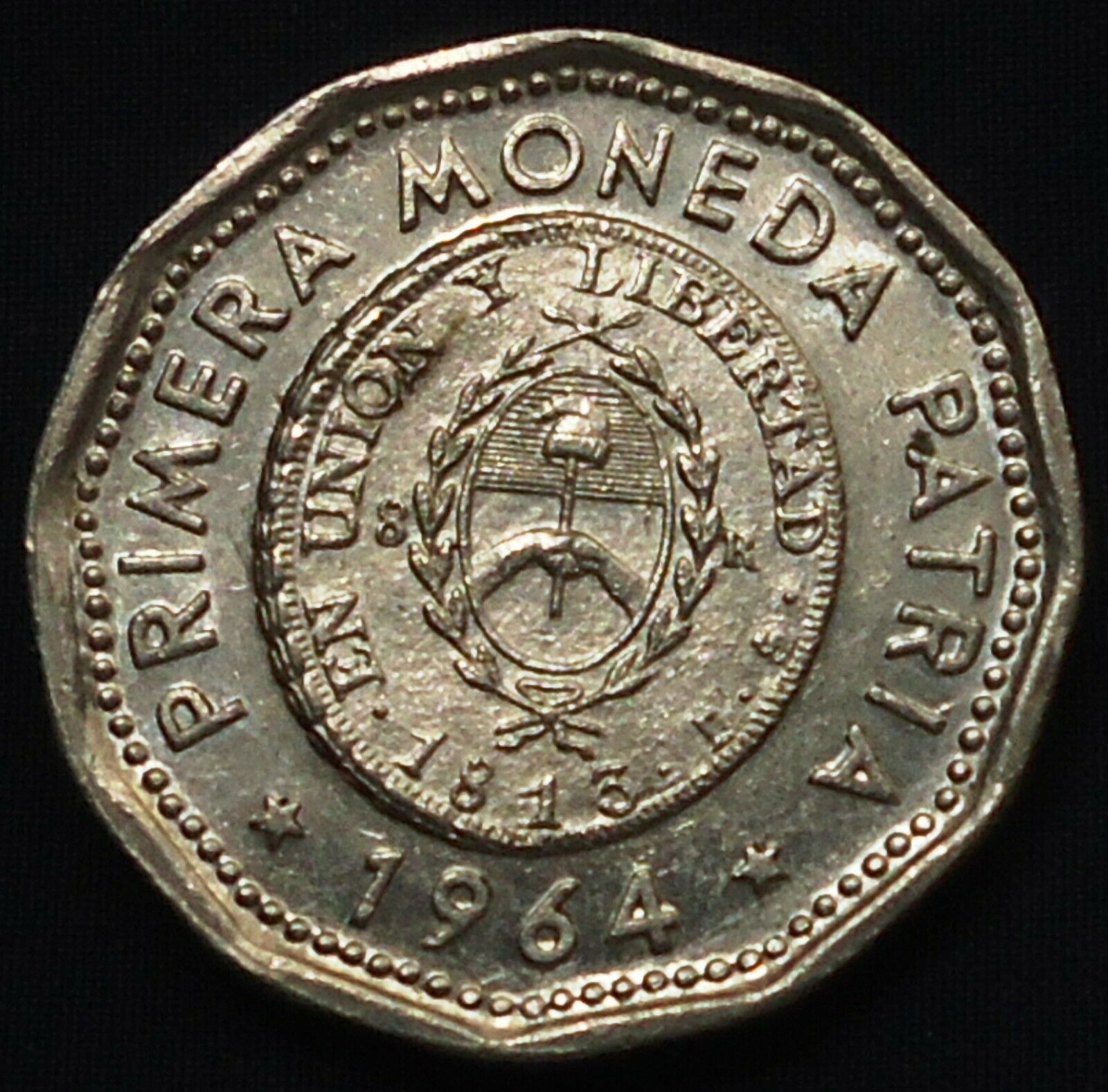 1964 Argentina 25 Pesos Primera Moneda Patria