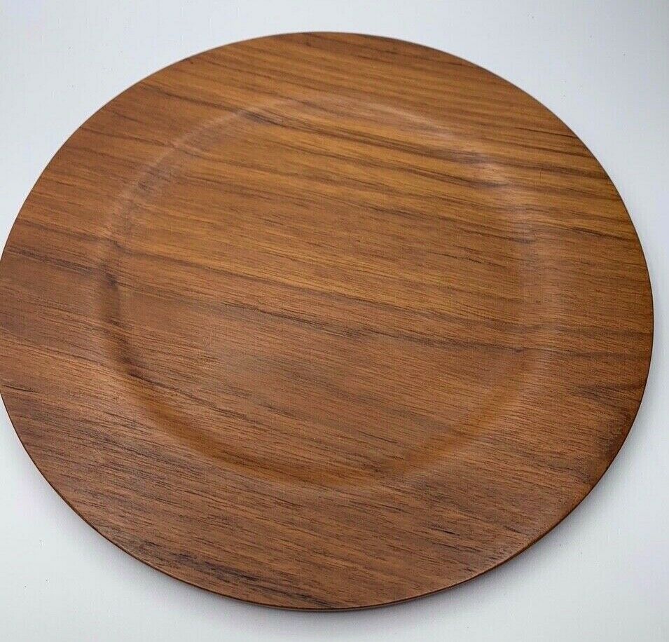 4 Illums Bolighus Teak Charger Plates—vtg Denmark—mid Century Danish Modern—wood