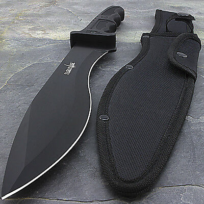 15" Large Survivor Tactical Hunting Machete Survival Knife W/ Sheath Fixed Blade
