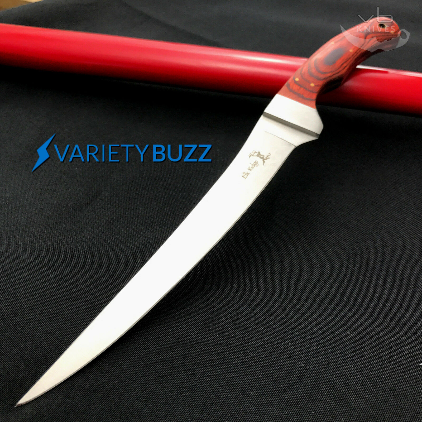 12" Elk Ridge Hunting Camping Fishing Fish Fillet Knife Fixed Blade Hardwood New