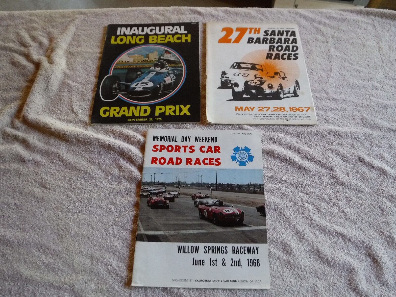 1975 Long Beach Grand Prix Racing Program + 2 Other Vintage Ca Race Programs Cc