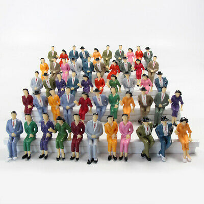 48pcs Model Train G Scale Sitting Figures 1:25 Painted Seated People 4 Poses