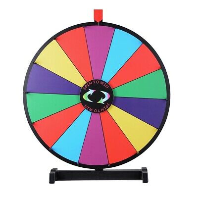 24" Upgraded Editable Color Prize Wheel Fortune Spinning Game Tabletop