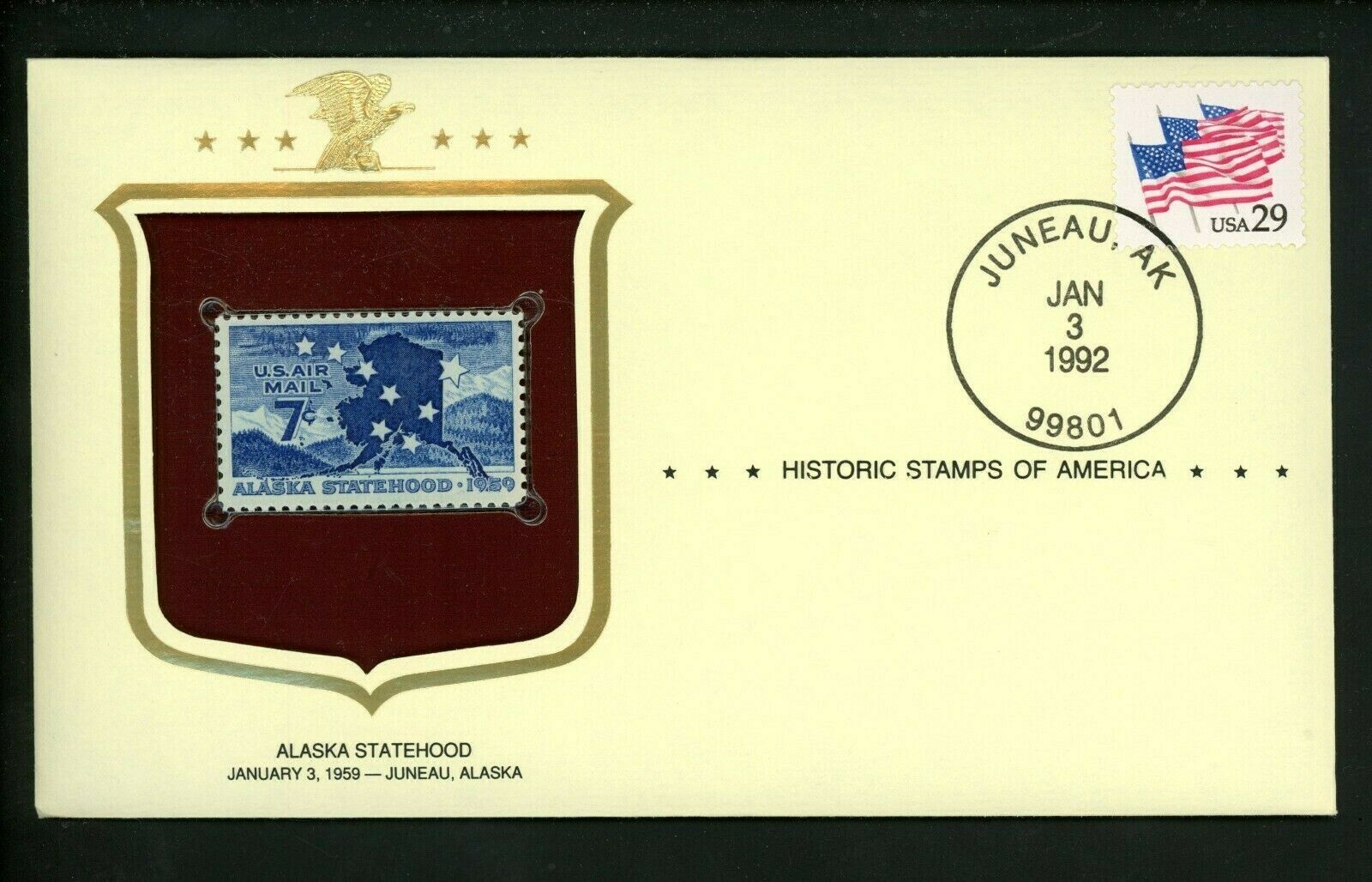 Commemorative Cover #c53 Alaska Statehood January 3, 1959 Juneau Alaska, Ak