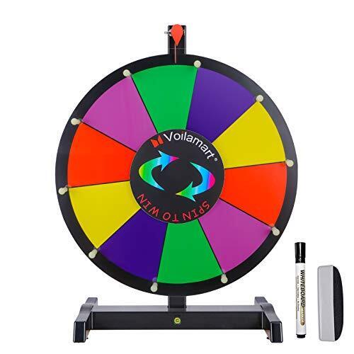 15" Tabletop Spinning Prize Wheel, Spin The Wheel Dry Erase, 10 Slots With