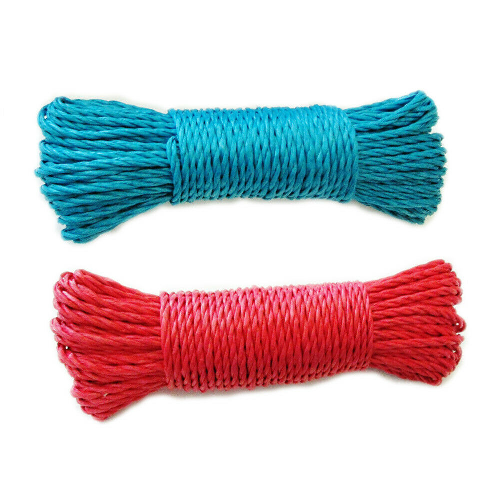 100ft Plastic Clothes Line Household Outdoor Laundry Rope String Red Or Blue Bu1
