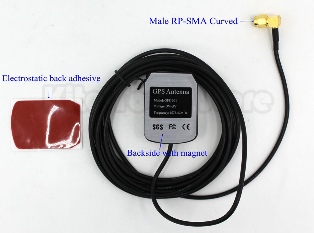 Us Enhanced 3m Gps Antenna Navigation Positioning Aerial Curved Male Sma