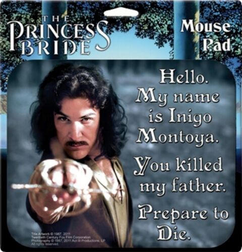 The Princess Bride My Name Is Inigo Montoya Computer Mouse Pad, New Unused