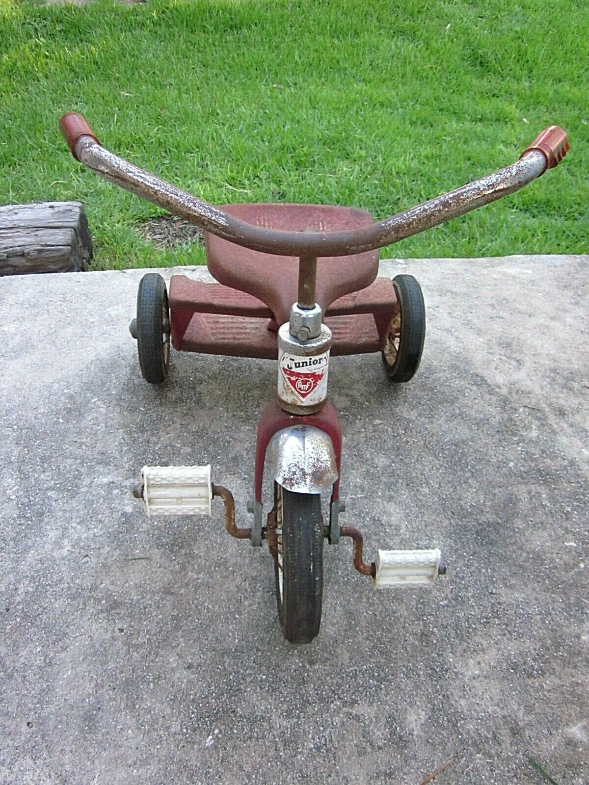 Vintage 1960's Red Amf Junior Tricycle - Double Rear Step - 13.5 " High Seat