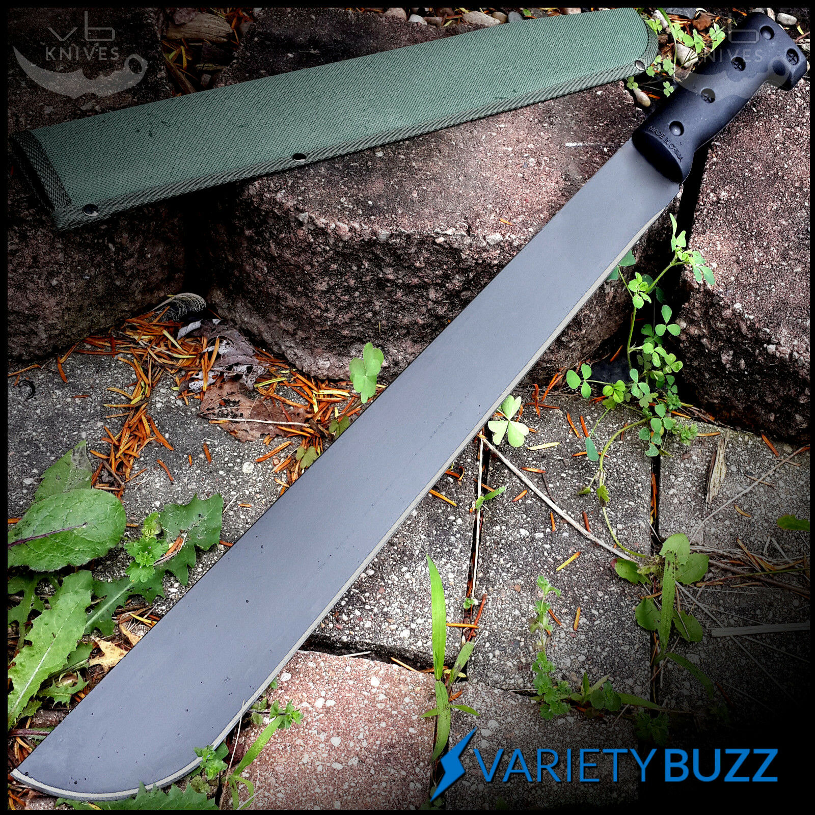 23" Survival Jungle Hunting Machete Knife W/ Sheath Military Fixed Blade Sword