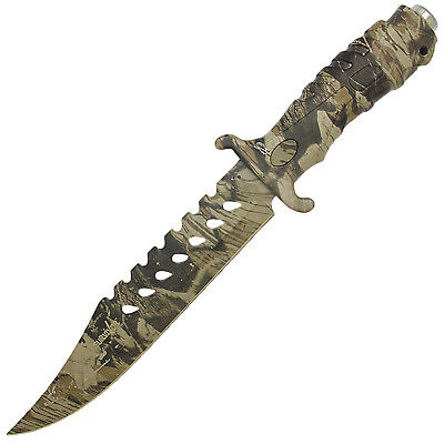 13" Camo Tactical Combat Bowie Hunting Knife Survival Military Fixed Blade