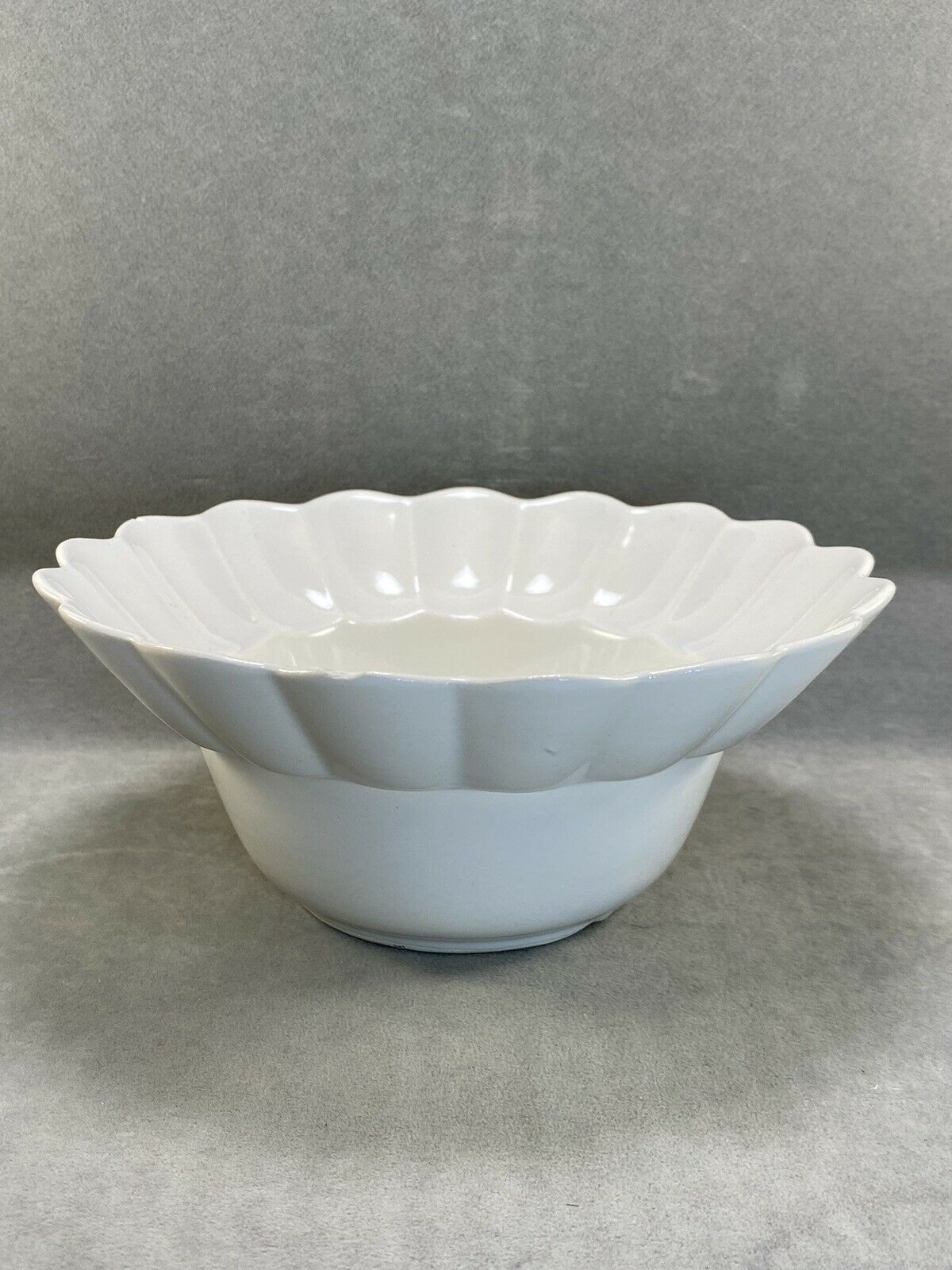 Vintage White California Pottery Center Bowl C614 For Lazy Susan Chip & Dip Set