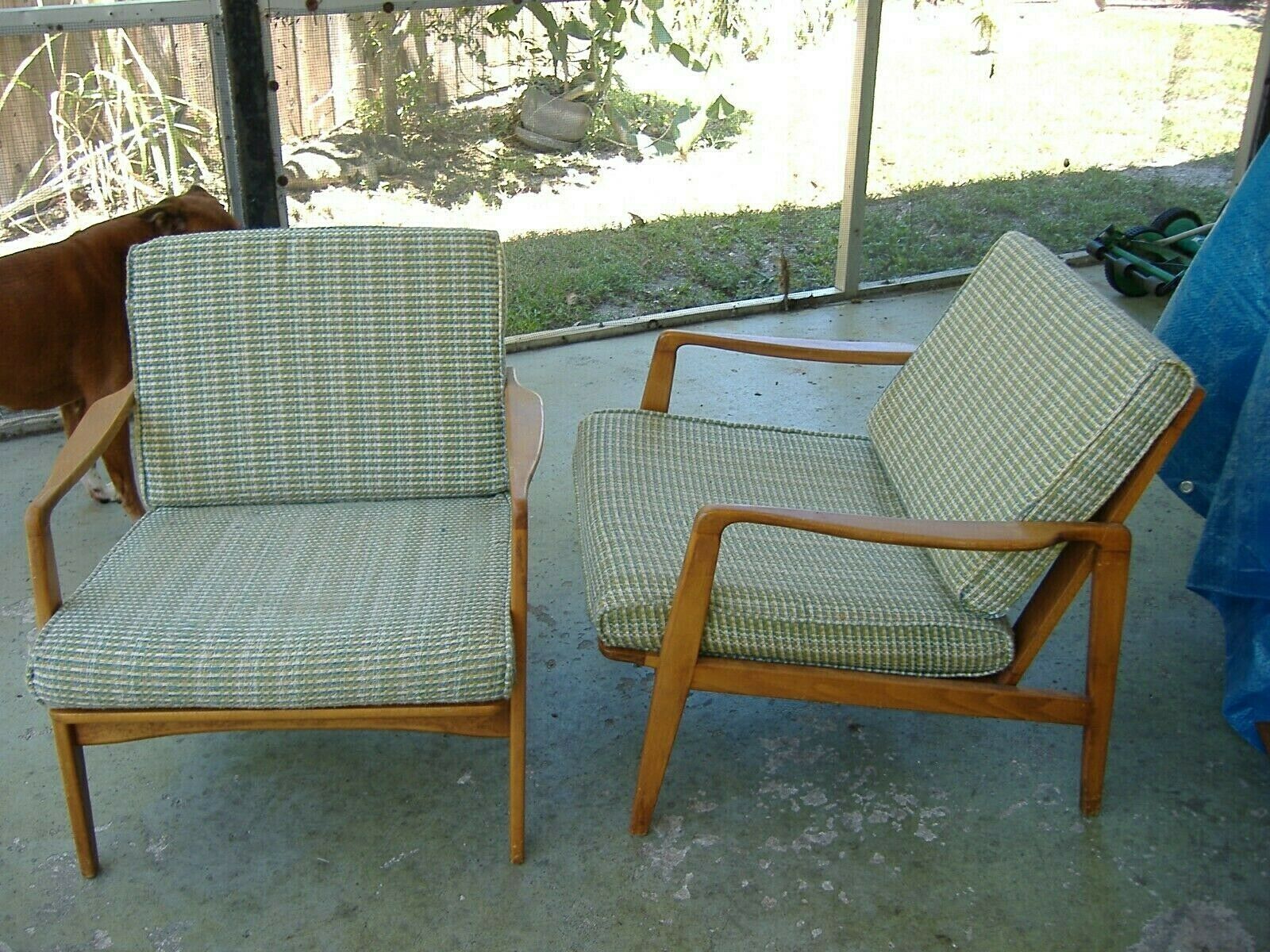 Pair Of Original Retro Mid Century Modern Arm Chairs Made In Yugoslavia