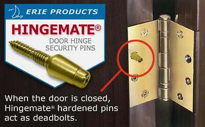 Door Hinge Security Pins, 3 Pack Kit "made In Usa"