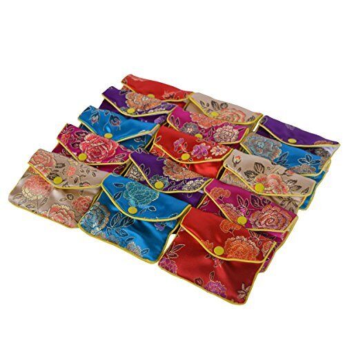 15 Pack Jewelry Purse Pouch Gift Bags Chinese Silk Style Brocade Medium