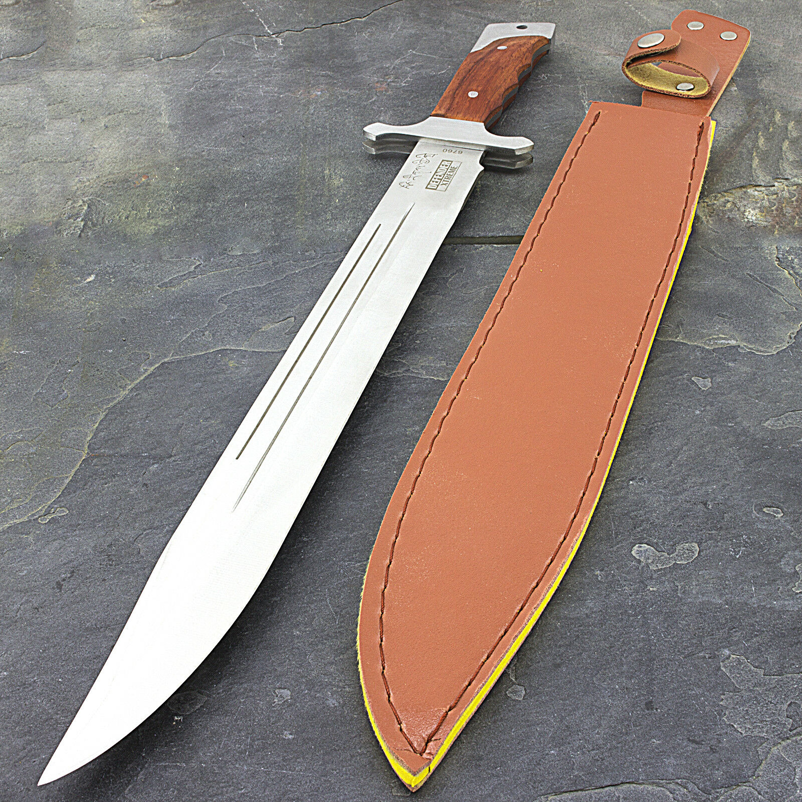 18" Full Tang Wood Handle Survival Machete Sword Combat Knife Medieval Hunting