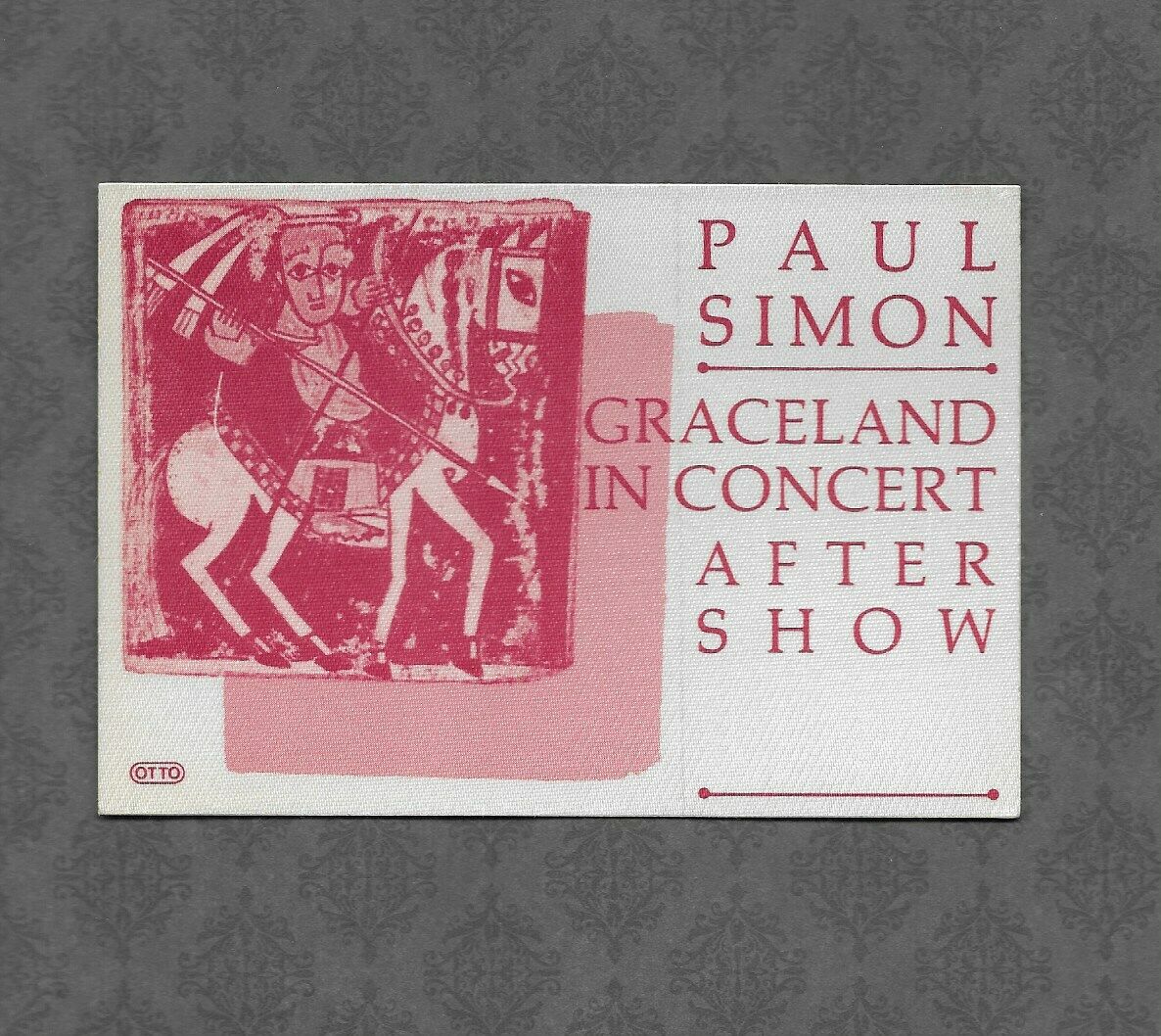 Paul Simon 1986 Graceland In Concert After Show Backstage Pass Unused